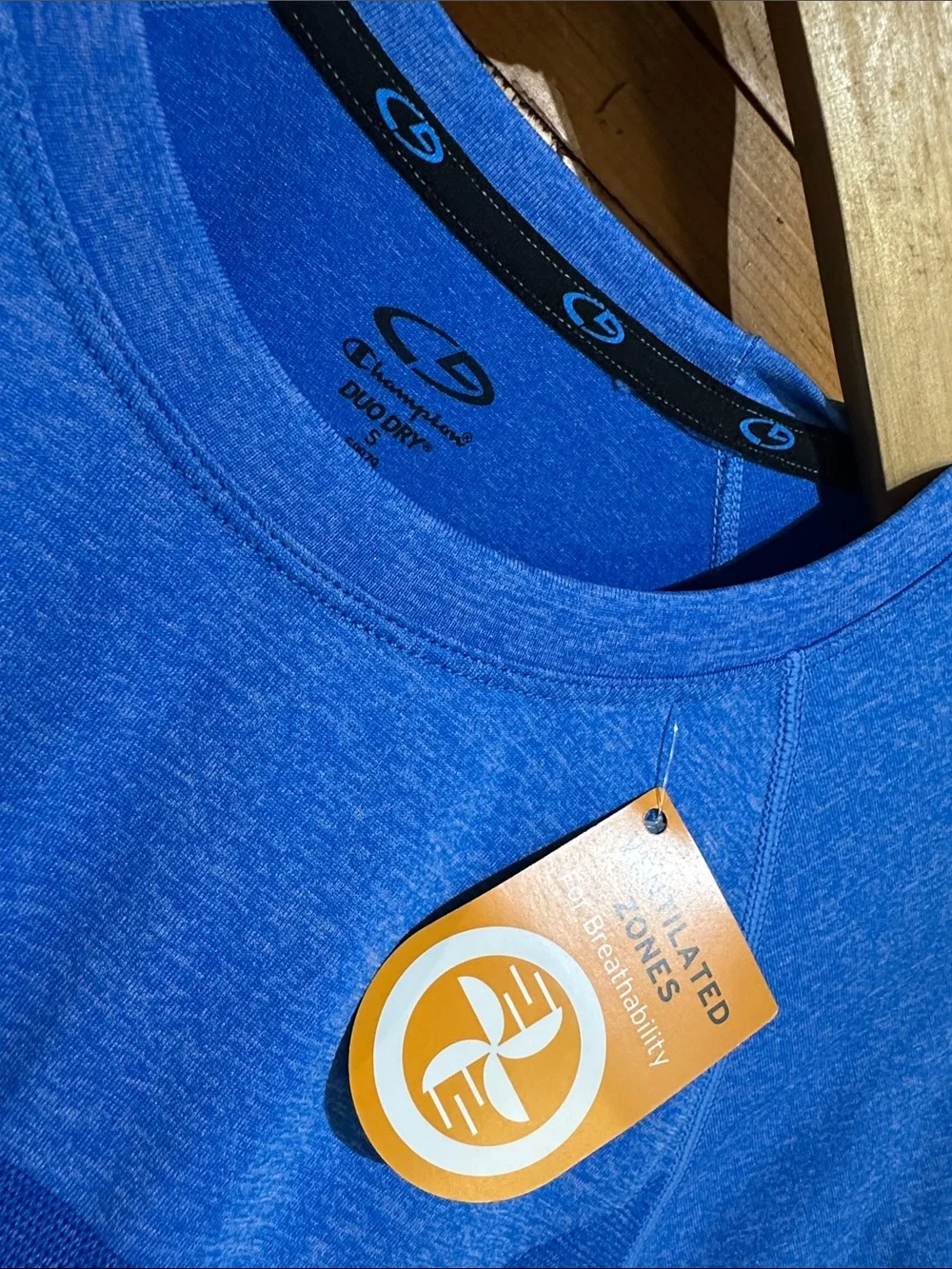 Champion Duo Dry Men's Bright Blue Short Sleeve Athletic Tee - Picture 2 of 10